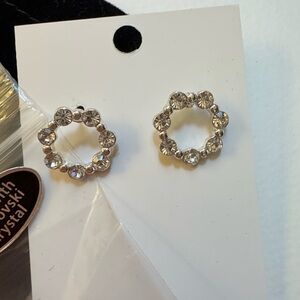 NEW SWAROVSKI Elegant Silver Crystal Post Earrings